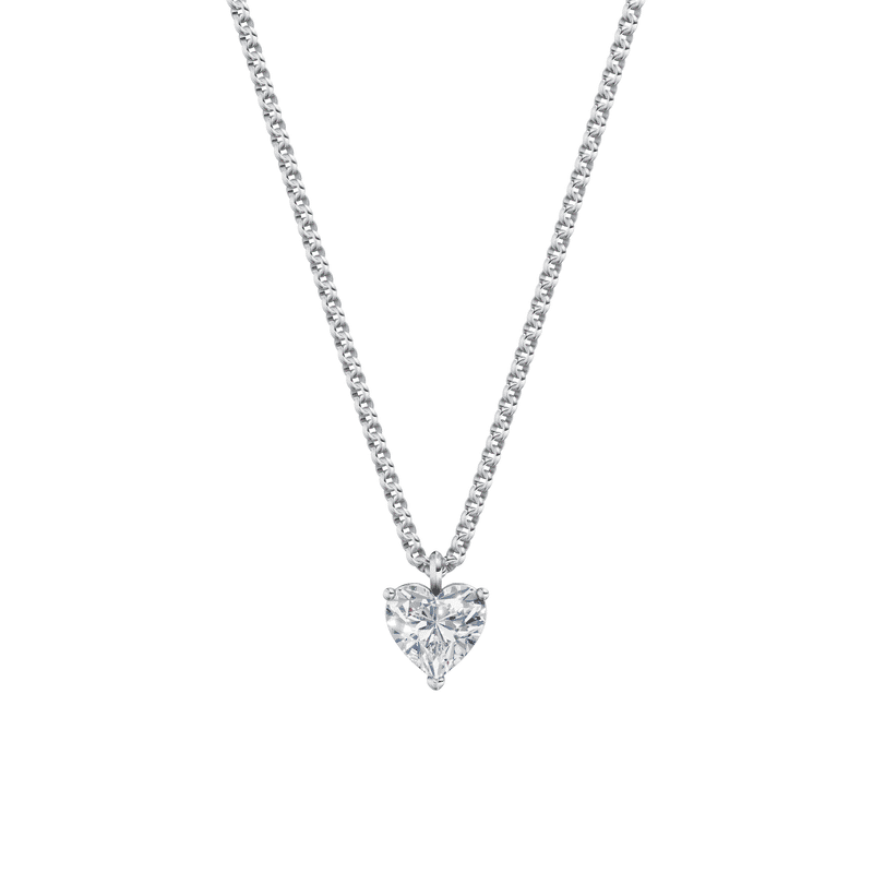 Dámský přívěsek včetně řetízku DF 6398, bílé zlato, s laboratorním diamantem o váze 1.00 ct VS1/F