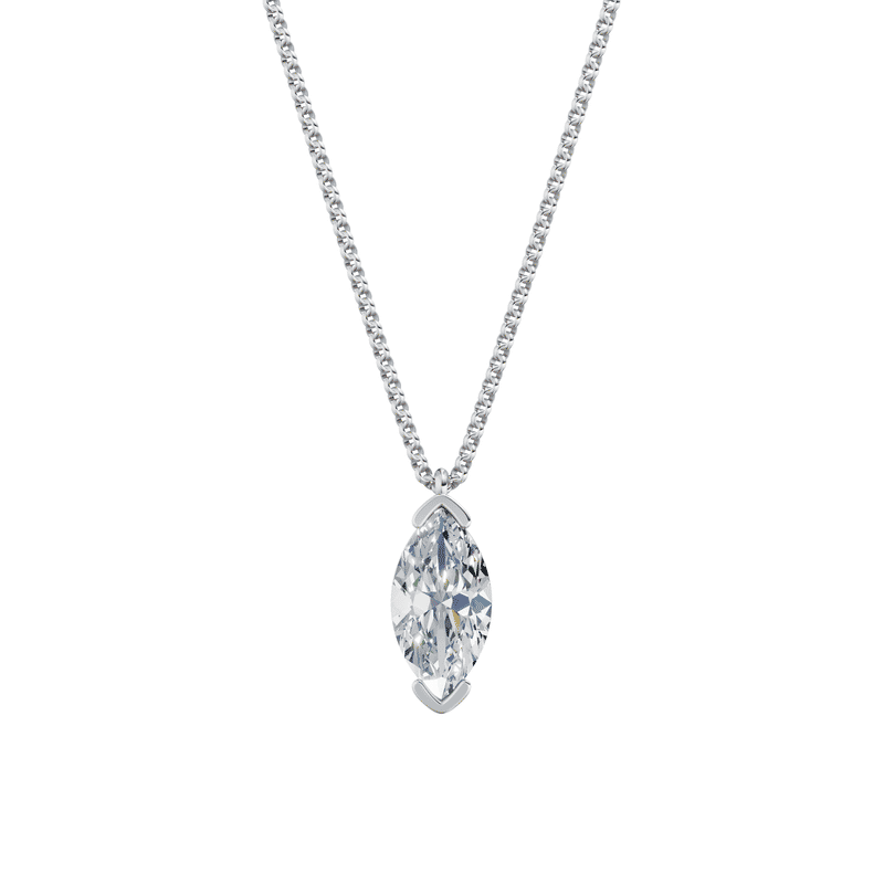 Dámský přívěsek včetně řetízku DF 6373, bílé zlato, s laboratorním diamantem o váze 3.00 ct VS1/F