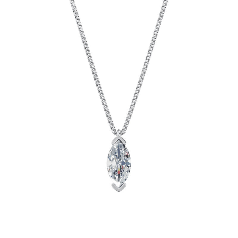 Dámský přívěsek včetně řetízku DF 6372, bílé zlato, s laboratorním diamantem o váze 2.00 ct VS1/F