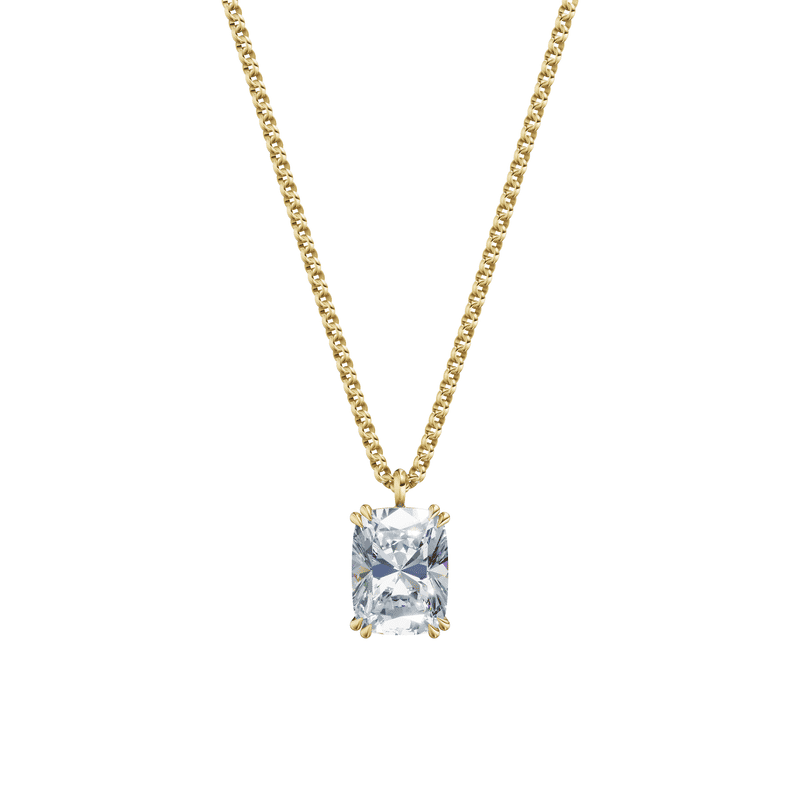 Dámský přívěsek včetně řetízku DF 6369, žluté zlato, s laboratorním diamantem o váze 3.00 ct VS1/F