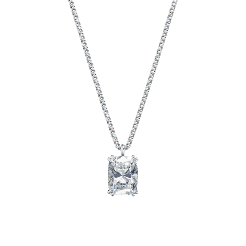 Dámský přívěsek včetně řetízku DF 6369, bílé zlato, s laboratorním diamantem o váze 3.00 ct VS1/F