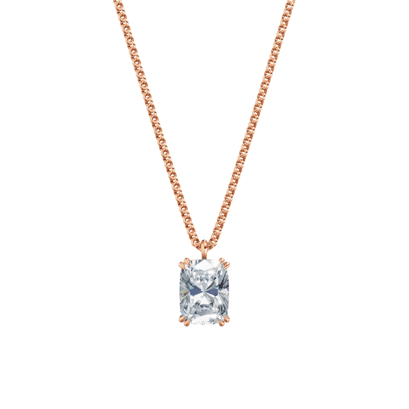 Dámský přívěsek včetně řetízku DF 6369, růžové zlato, s laboratorním diamantem o váze 3.00 ct VS1/F