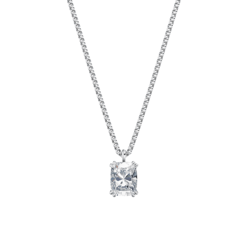 Dámský přívěsek včetně řetízku DF 6368, bílé zlato, s laboratorním diamantem o váze 2.00 ct VS1/F