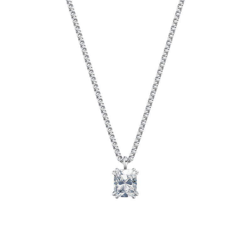 Dámský přívěsek včetně řetízku DF 6366, bílé zlato, s laboratorním diamantem o váze 1.00 ct VS1/F