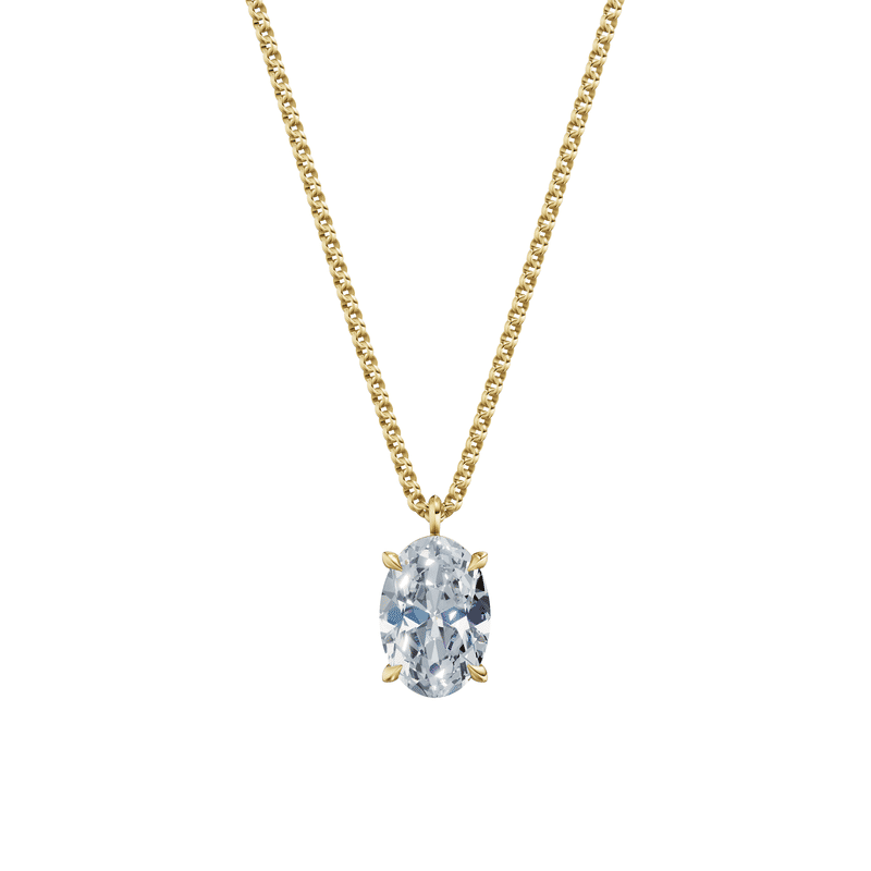Dámský přívěsek včetně řetízku DF 6365, žluté zlato, s laboratorním diamantem o váze 3.00 ct VS1/F
