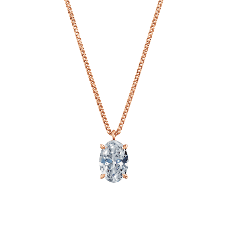 Dámský přívěsek včetně řetízku DF 6365, růžové zlato, s laboratorním diamantem o váze 3.00 ct VS1/F