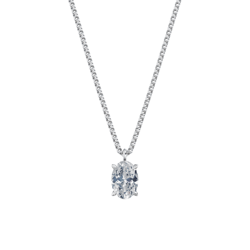Dámský přívěsek včetně řetízku DF 6363, bílé zlato, s laboratorním diamantem o váze 1.50 ct VS1/F