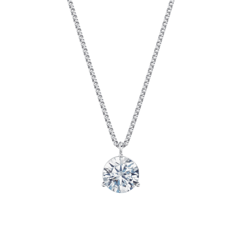 Dámský přívěsek včetně řetízku DF 6327, bílé zlato, s laboratorním diamantem o váze 3.00 ct VS1/F