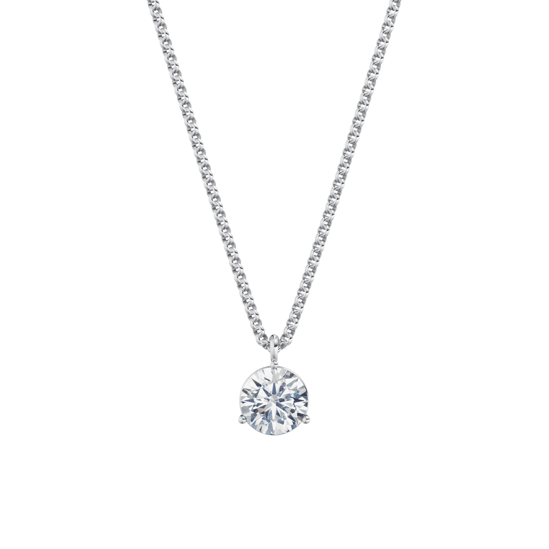 Dámský přívěsek včetně řetízku DF 6325, bílé zlato, s laboratorním diamantem o váze 1.50 ct VS1/F