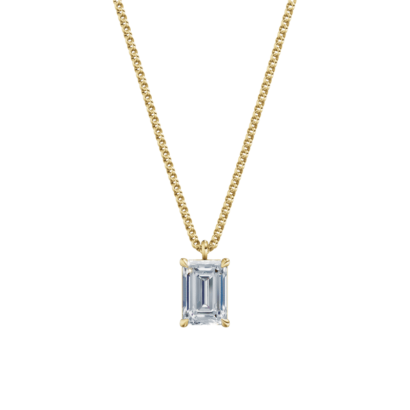 Dámský přívěsek včetně řetízku DF 6322, žluté zlato, s laboratorním diamantem o váze 3.00 ct VS1/F