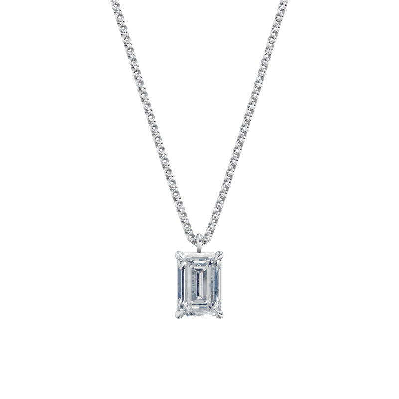 Dámský přívěsek včetně řetízku DF 6322, bílé zlato, s laboratorním diamantem o váze 3.00 ct VS1/F