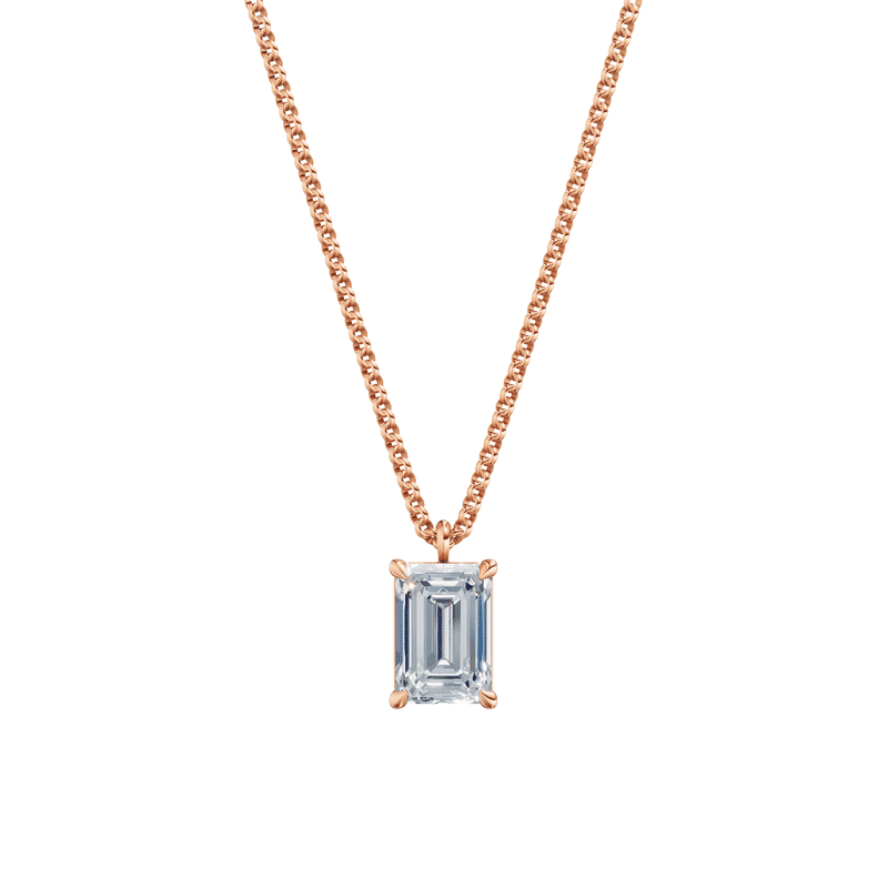 Dámský přívěsek včetně řetízku DF 6322, růžové zlato, s laboratorním diamantem o váze 3.00 ct VS1/F