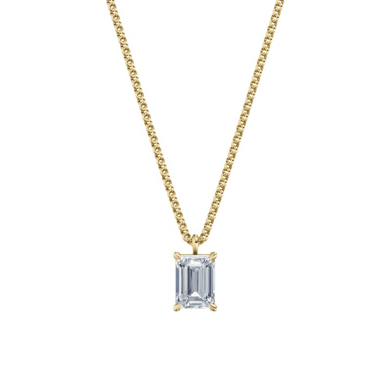 Dámský přívěsek včetně řetízku DF 6321, žluté zlato, s laboratorním diamantem o váze 2.00 ct VS1/F