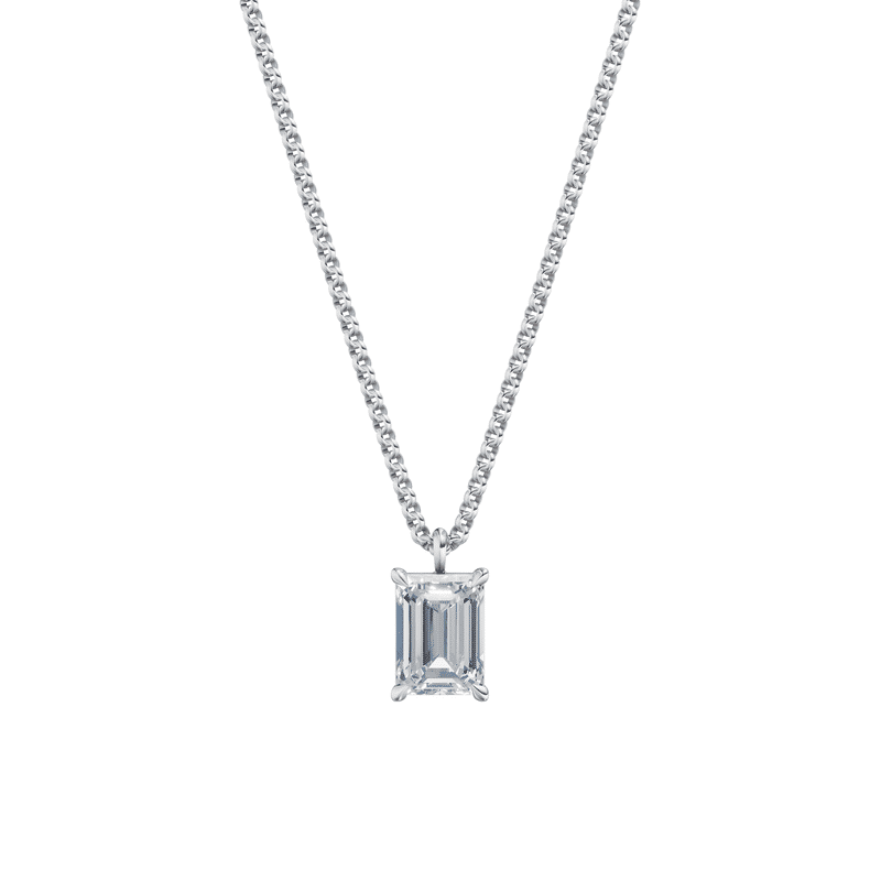 Dámský přívěsek včetně řetízku DF 6321, bílé zlato, s laboratorním diamantem o váze 2.00 ct VS1/F