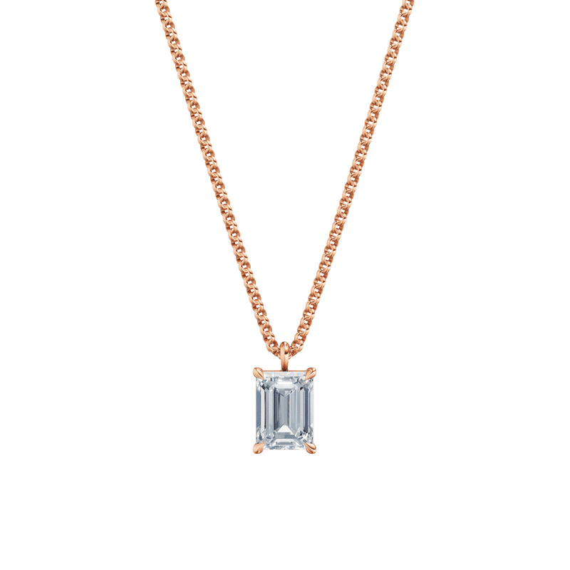 Dámský přívěsek včetně řetízku DF 6321, růžové zlato, s laboratorním diamantem o váze 2.00 ct VS1/F