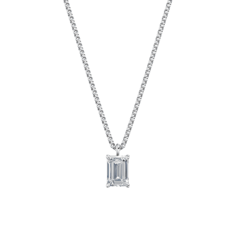 Dámský přívěsek včetně řetízku DF 6320, bílé zlato, s laboratorním diamantem o váze 1.50 ct VS1/F