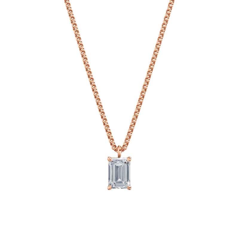 Dámský přívěsek včetně řetízku DF 6320, růžové zlato, s laboratorním diamantem o váze 1.50 ct VS1/F