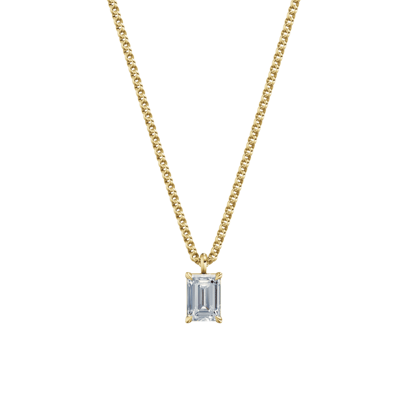 Dámský přívěsek včetně řetízku DF 6319, žluté zlato, s laboratorním diamantem o váze 1.00 ct VS1/F