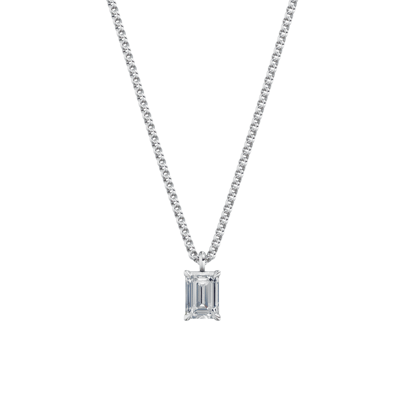 Dámský přívěsek včetně řetízku DF 6319, bílé zlato, s laboratorním diamantem o váze 1.00 ct VS1/F