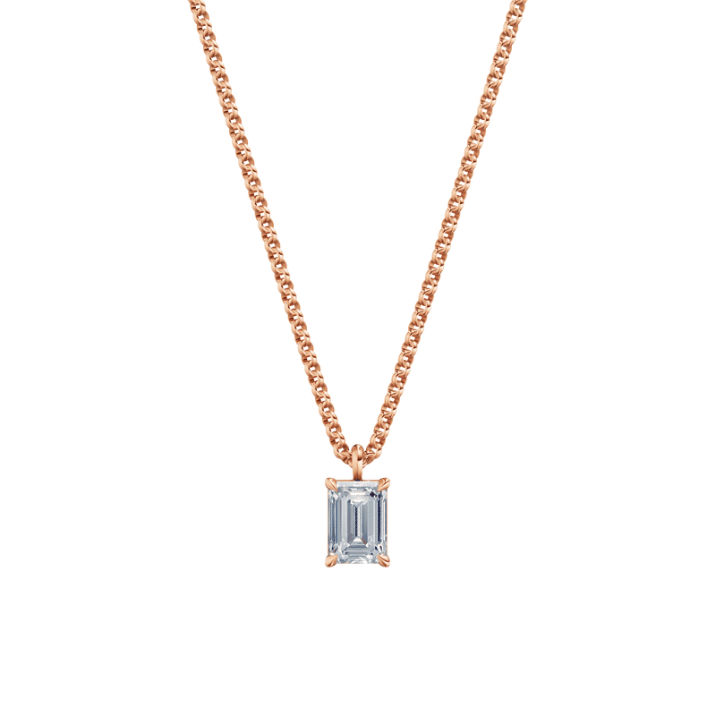 Dámský přívěsek včetně řetízku DF 6319, růžové zlato, s laboratorním diamantem o váze 1.00 ct VS1/F