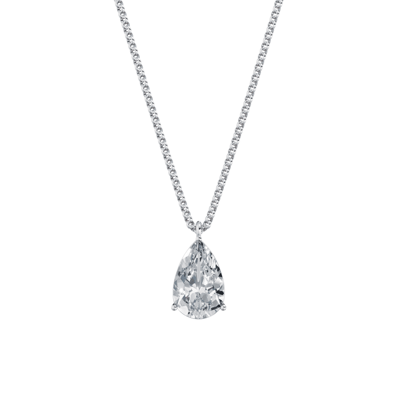 Dámský přívěsek včetně řetízku DF 6318, bílé zlato, s laboratorním diamantem o váze 3.00 ct VS1/F