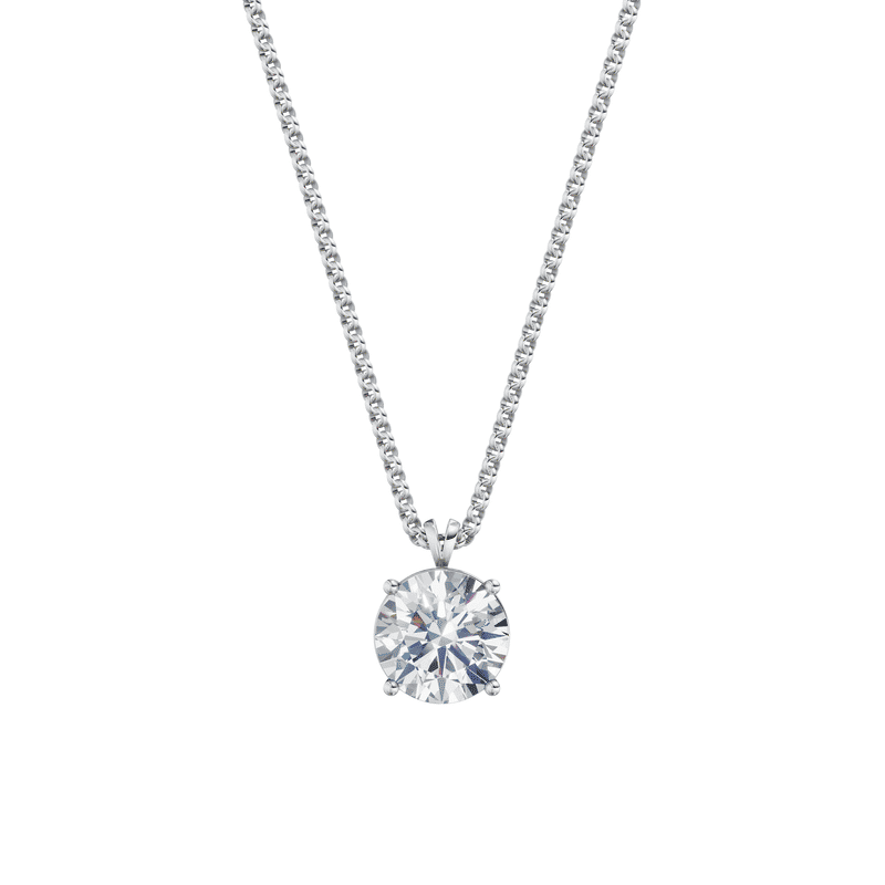Dámský přívěsek včetně řetízku DF 6315, bílé zlato, s laboratorním diamantem o váze 3.00 ct VS1/F