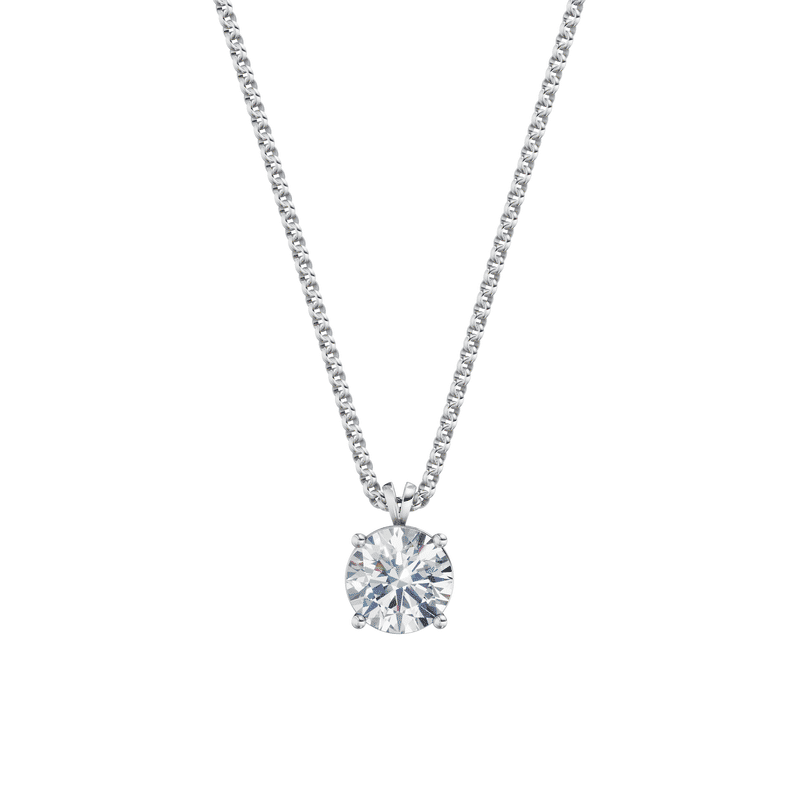 Dámský přívěsek včetně řetízku DF 6314, bílé zlato, s laboratorním diamantem o váze 2.00 ct VS1/F