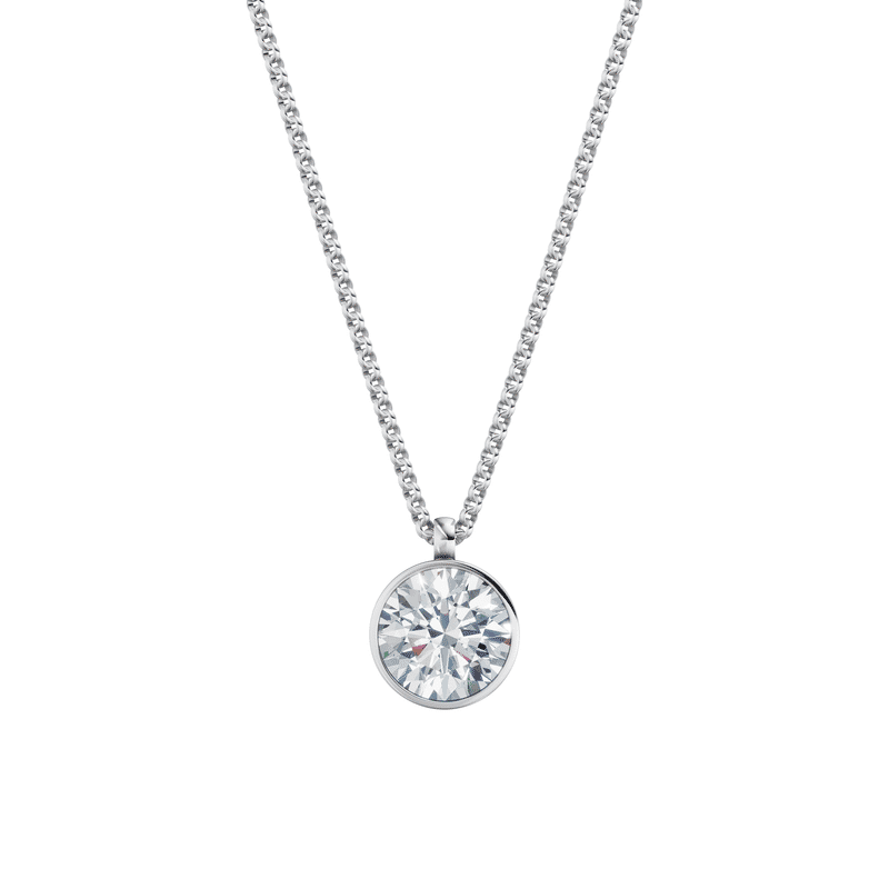 Dámský přívěsek včetně řetízku DF 6311, bílé zlato, s laboratorním diamantem o váze 3.00 ct VS1/F