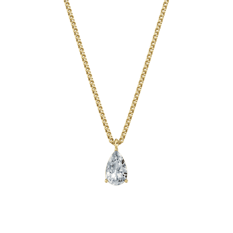 Dámský přívěsek včetně řetízku DF 6244, žluté zlato, s laboratorním diamantem o váze 1.00 ct VS1/F