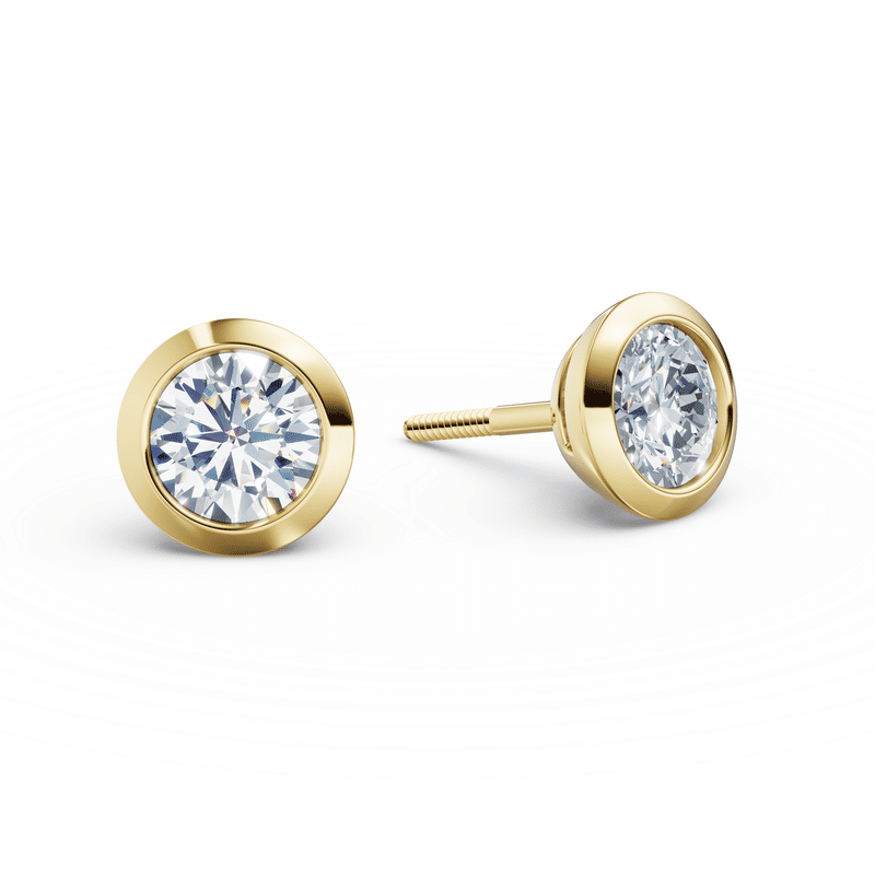 Dámské náušnice DF 3676, žluté zlato s laboratorními diamanty o celkové váze 1.00 ct VS1/F