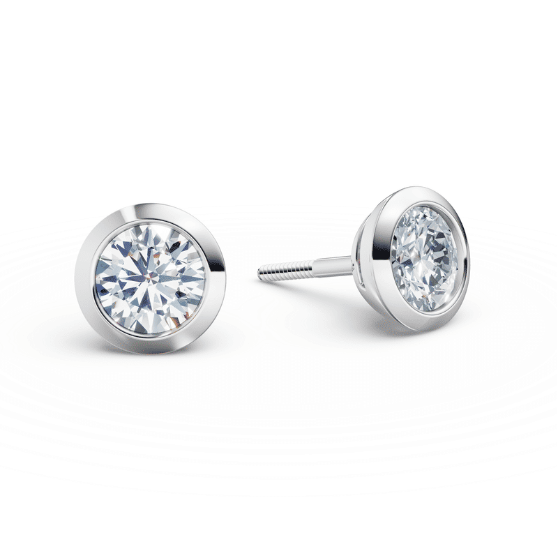 Dámské náušnice DF 3676, bílé zlato s laboratorními diamanty o celkové váze 1.00 ct VS1/F