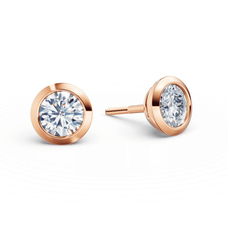 Dámské náušnice DF 3676, růžové zlato s laboratorními diamanty o celkové váze 1.00 ct VS1/F