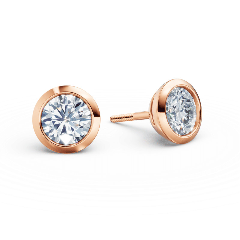 Dámské náušnice DF 3677, růžové zlato s laboratorními diamanty o celkové váze 1.48 ct VS1/F