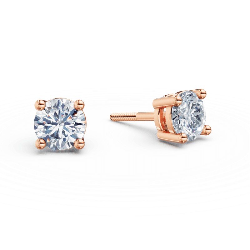 Dámské náušnice DF 3686, růžové zlato s laboratorními diamanty o celkové váze 1.00 ct VS1/F