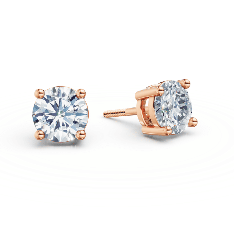 Dámské náušnice DF 3689, růžové zlato s laboratorními diamanty o celkové váze 2.00 ct VS1/F