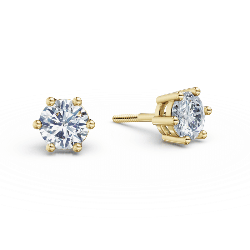 Dámské náušnice DF 3696, žluté zlato s laboratorními diamanty o celkové váze 1.00 ct VS1/F