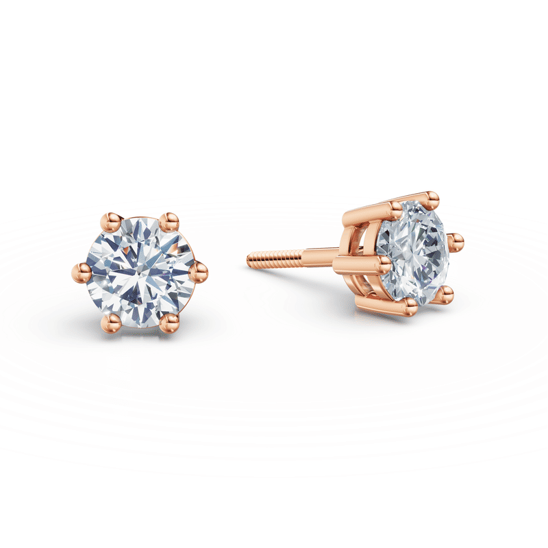 Dámské náušnice DF 3696, růžové zlato s laboratorními diamanty o celkové váze 1.00 ct VS1/F