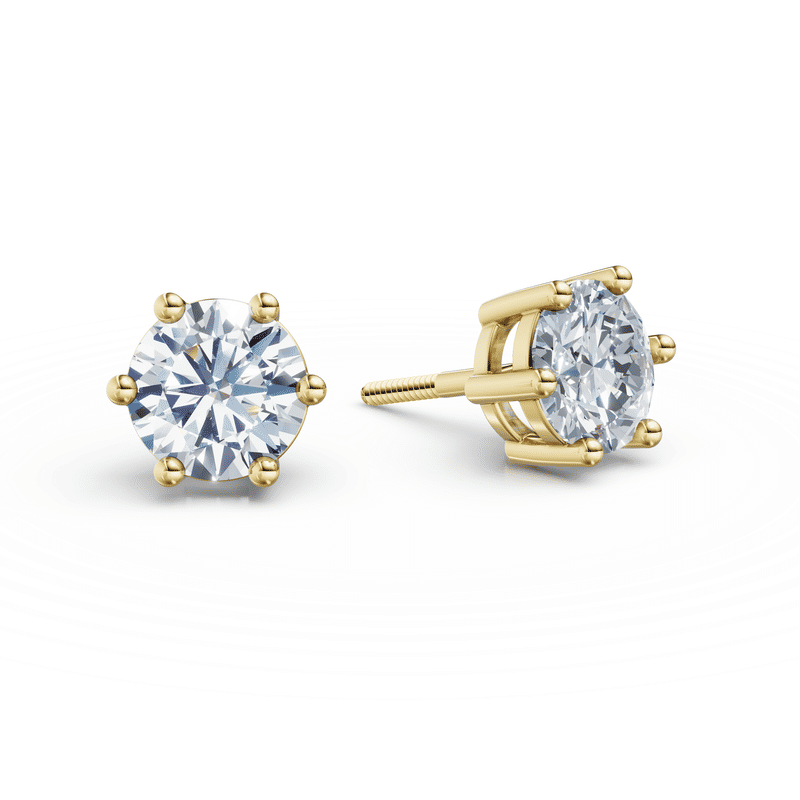 Dámské náušnice DF 3699, žluté zlato s laboratorními diamanty o celkové váze 2.00 ct VS1/F