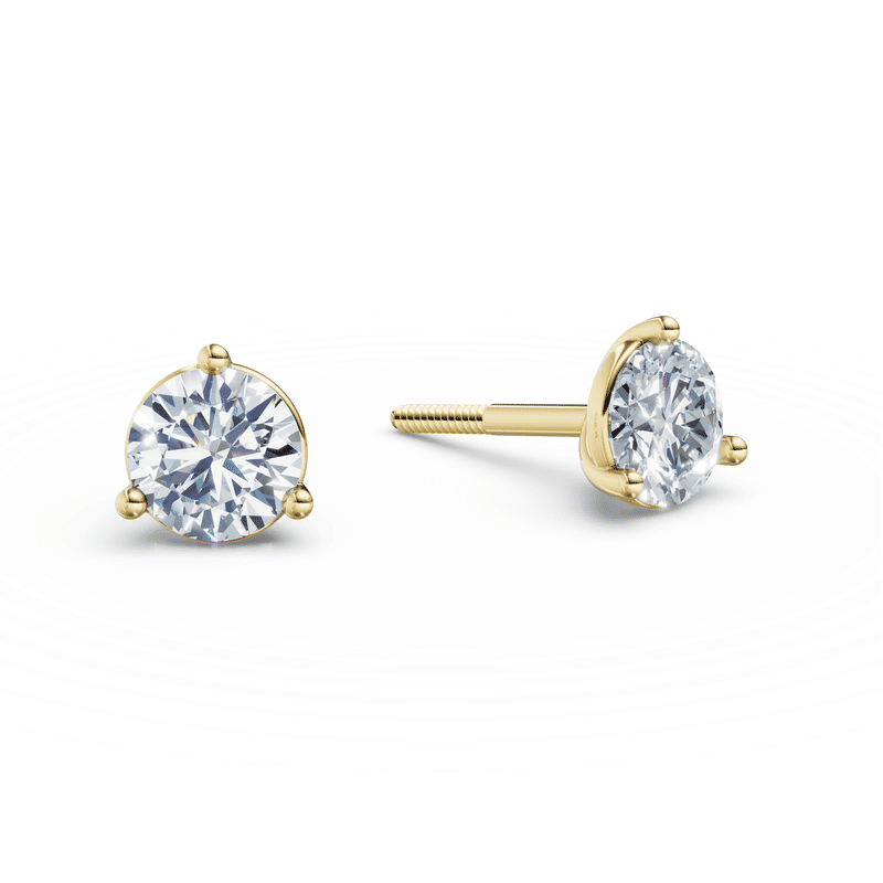 Zlaté dámské náušnice DF 6406, žluté zlato s laboratorními diamanty