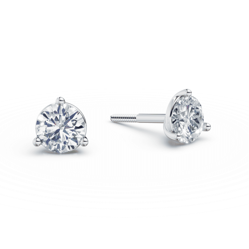 Zlaté dámské náušnice DF 6406, bílé zlato s laboratorními diamanty