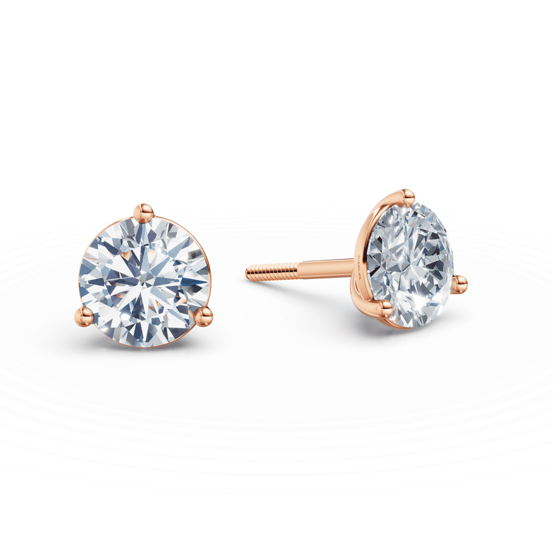 Dámské náušnice DF 6408, růžové zlato s laboratorními diamanty o celkové váze 2.00 ct VS1/F