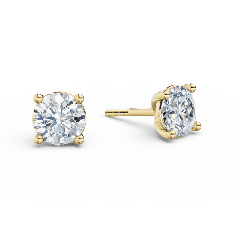 Dámské náušnice DF 6410, žluté zlato s laboratorními diamanty o celkové váze 1.48 ct VS1/F