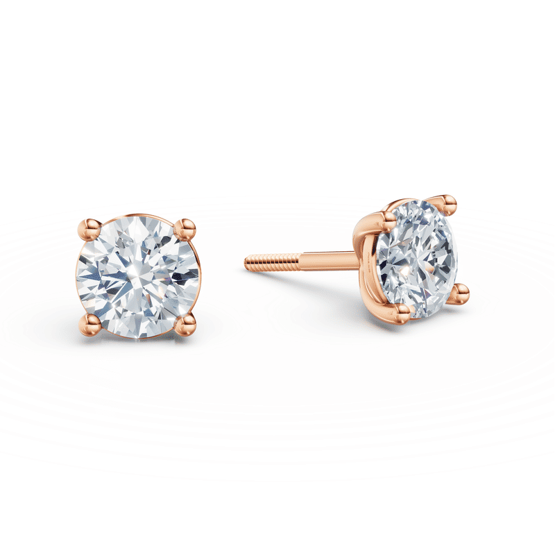 Dámské náušnice DF 6410, růžové zlato s laboratorními diamanty o celkové váze 1.48 ct VS1/F