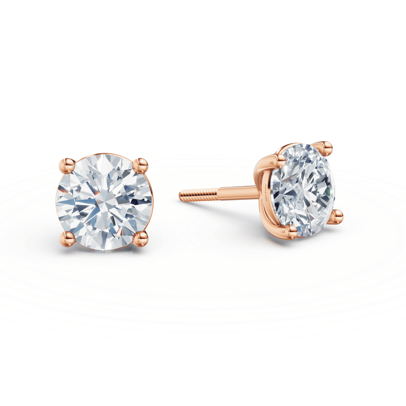 Dámské náušnice DF 6411, růžové zlato s laboratorními diamanty o celkové váze 2.00 ct VS1/F