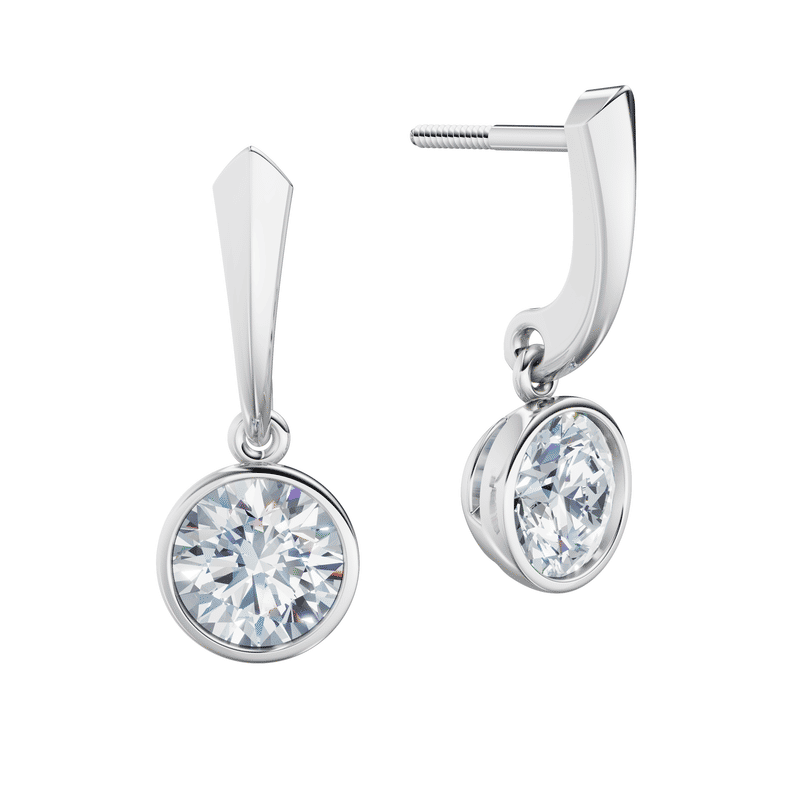 Dámské náušnice DF 6412, bílé zlato s laboratorními diamanty o celkové váze 2.00 ct VS1/F