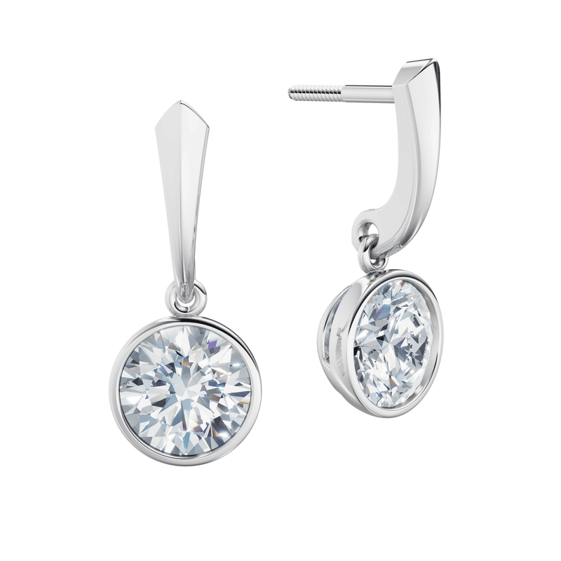 Dámské náušnice DF 6413, bílé zlato s laboratorními diamanty o celkové váze 3.00 ct VS1/F