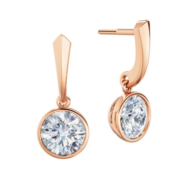 Dámské náušnice DF 6413, růžové zlato s laboratorními diamanty o celkové váze 3.00 ct VS1/F