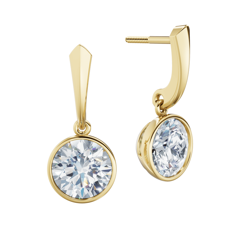 Dámské náušnice DF 6414, žluté zlato s laboratorními diamanty o celkové váze 4.00 ct VS1/F