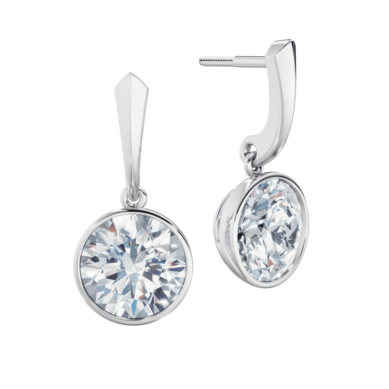 Dámské náušnice DF 6415, bílé zlato s laboratorními diamanty o celkové váze 6.00 ct VS1/F