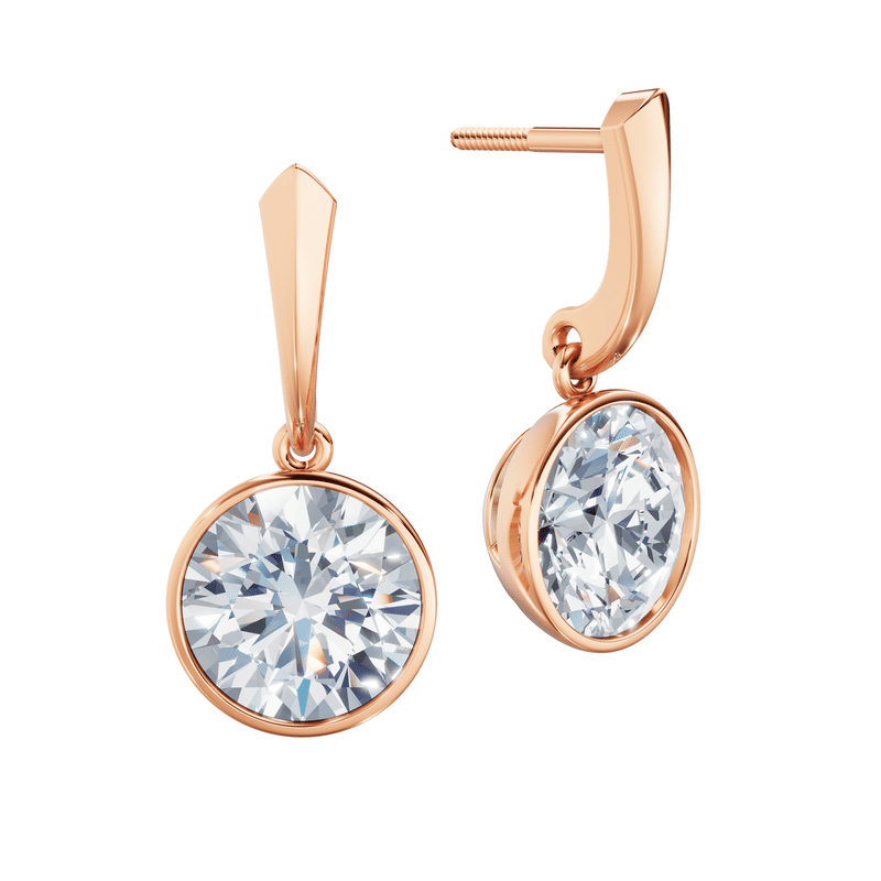 Dámské náušnice DF 6415, růžové zlato s laboratorními diamanty o celkové váze 6.00 ct VS1/F